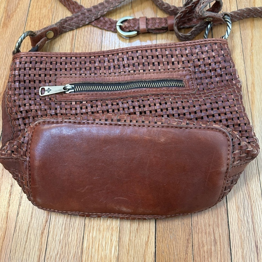 Patricia Nash Banyoles Crossbody Woven Leather Bag Brown - Picture 9 of 11